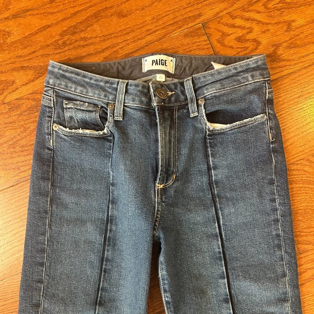 Paige Denim Jeans Julia Model Front Seam size 25 Skinny Jeans Raw Hem Pristine - Picture 5 of 14